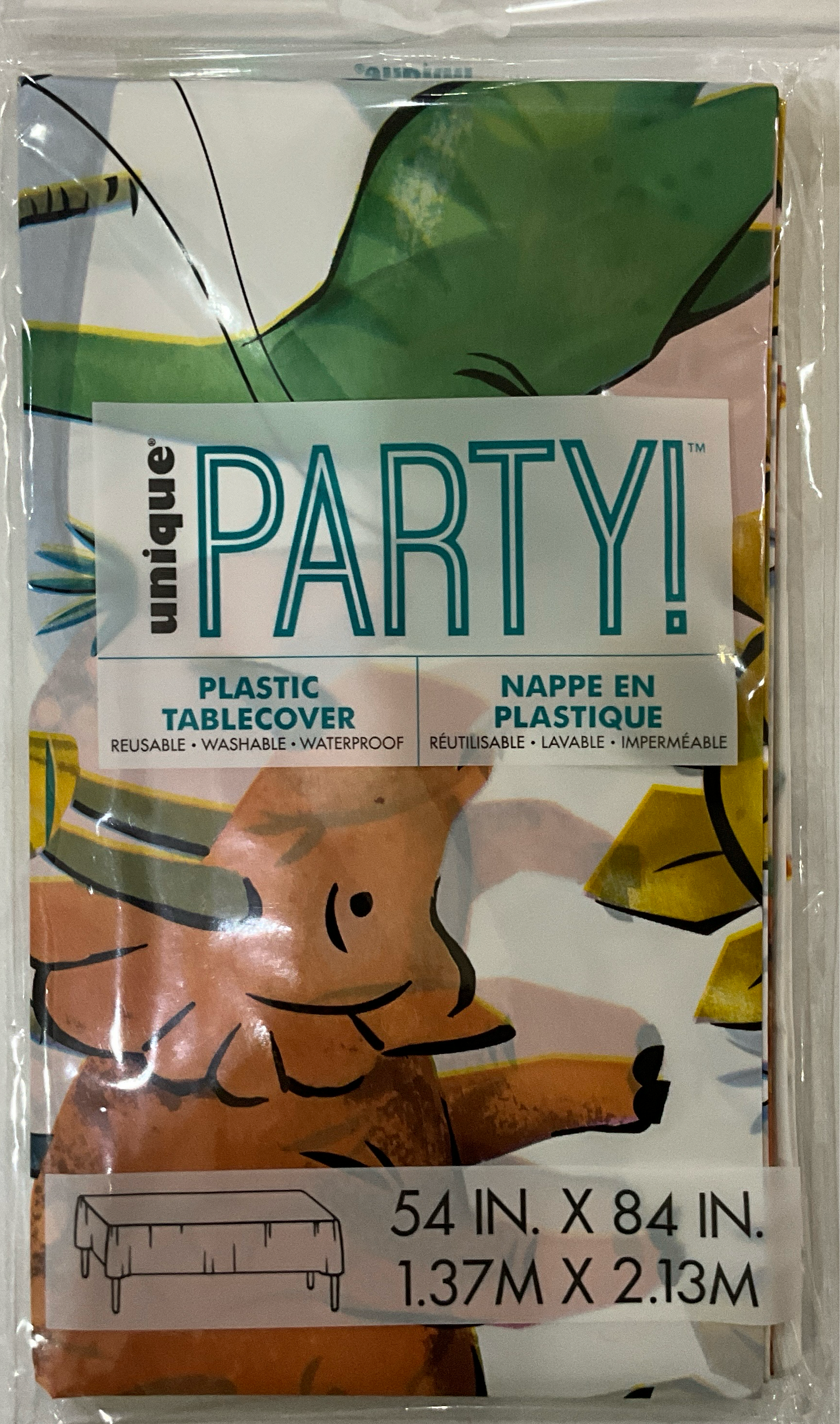 PARTYING DINOSAUR TABLRCOVER