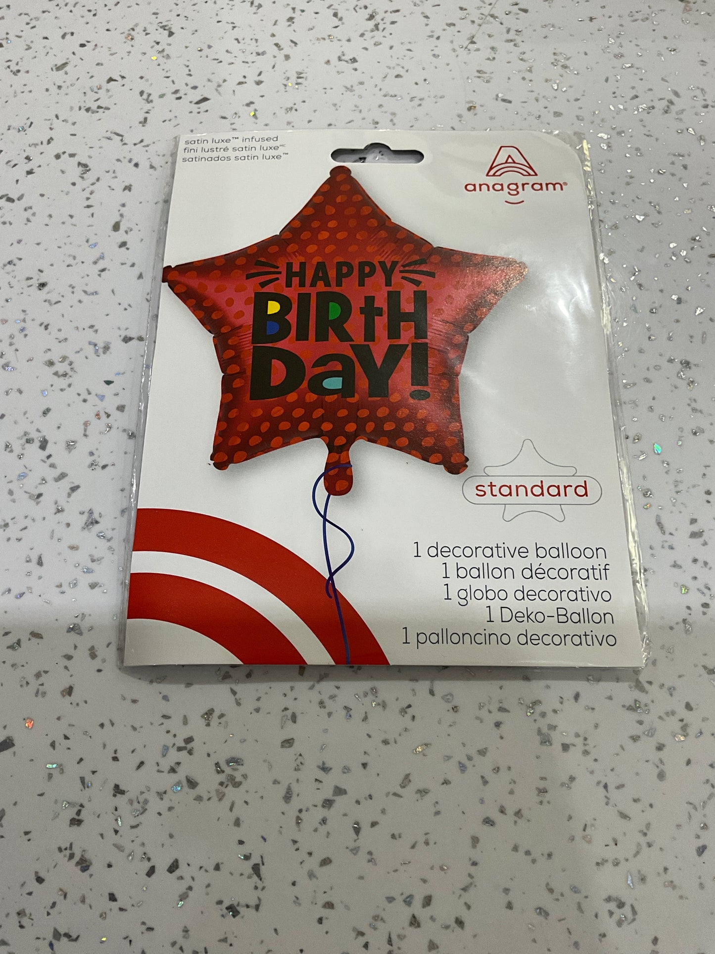 MYLAR ESTRELLA ROJA HAPPY BIRTHDAY
