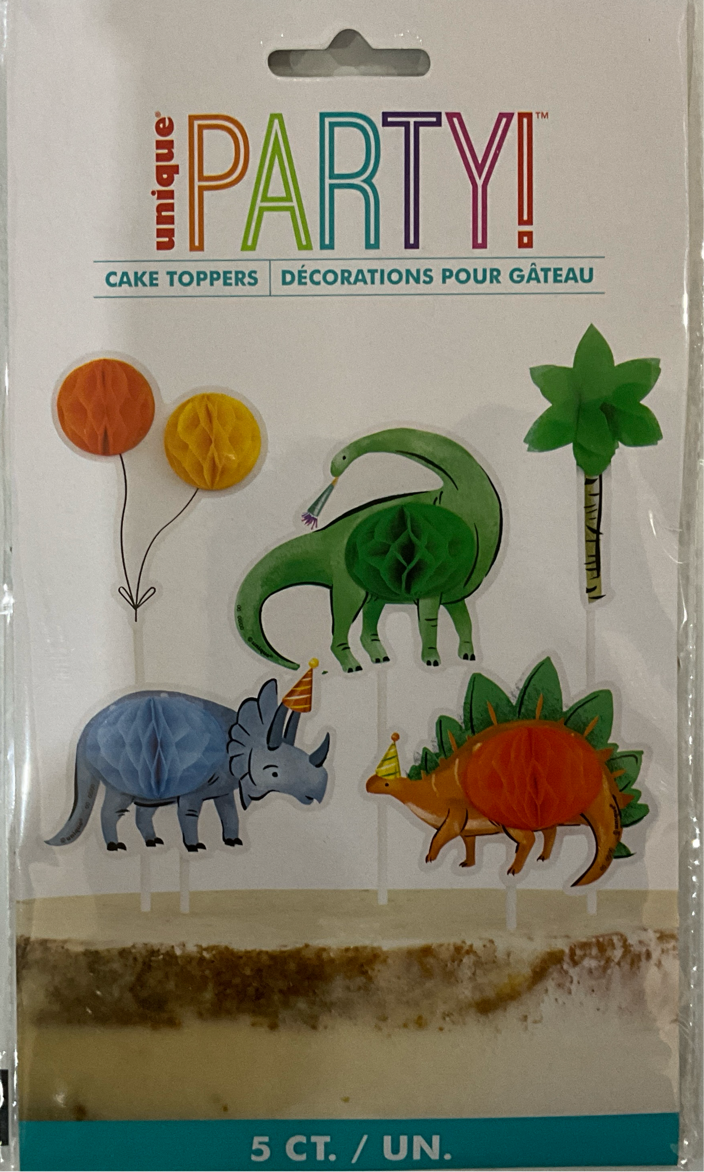 PARTYING DINOSAUR CAKE TOPPER