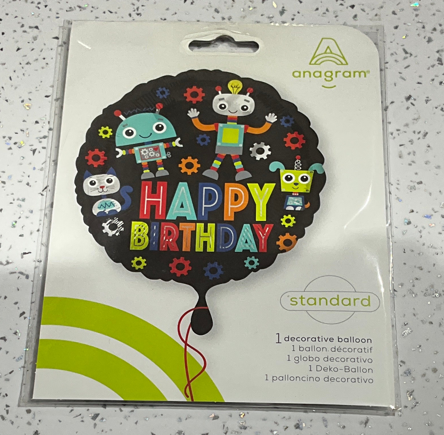 Mylar 18”ROBOT HAPPY BIRTHDAY