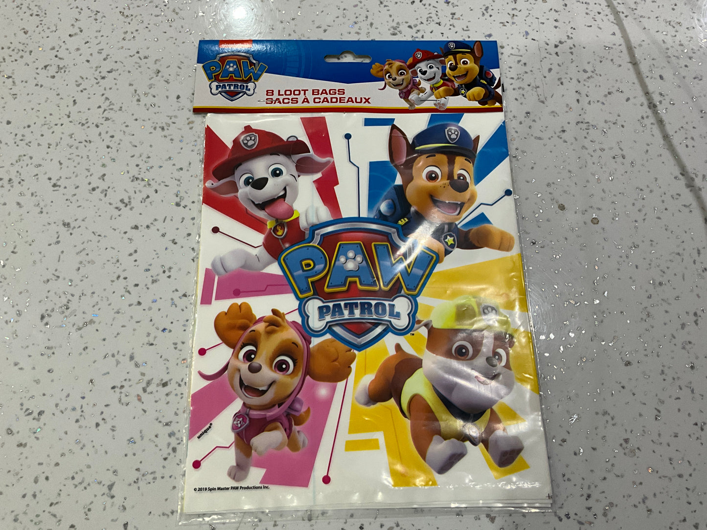 8 LOOT BAGS PAW PATROL