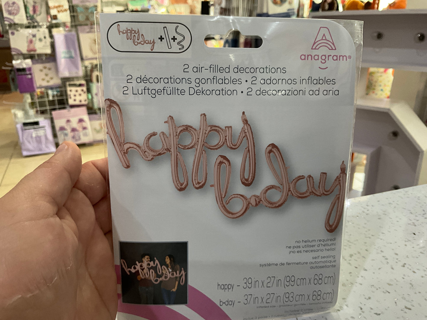 Happy Birthday Air filled Rose gold