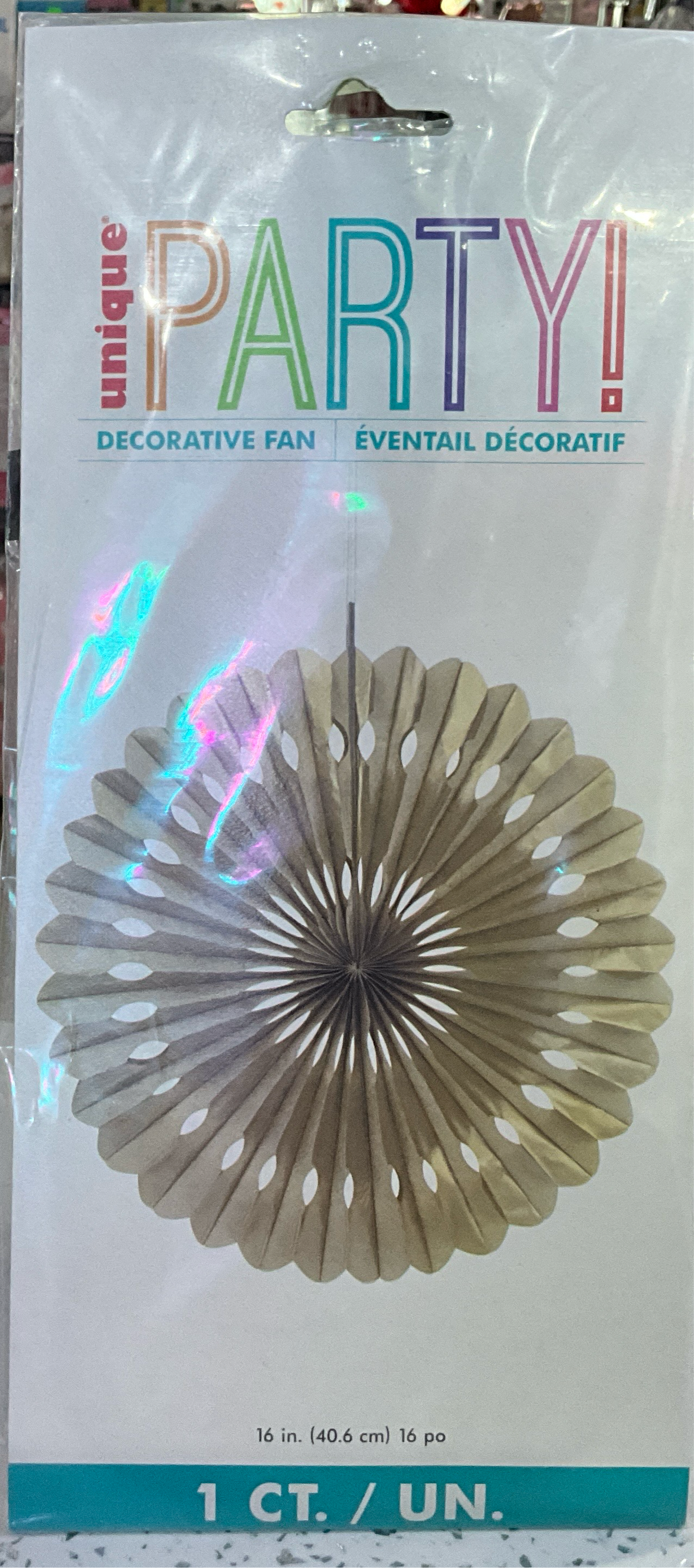 DECORATIVE FAN GOLD 1CT