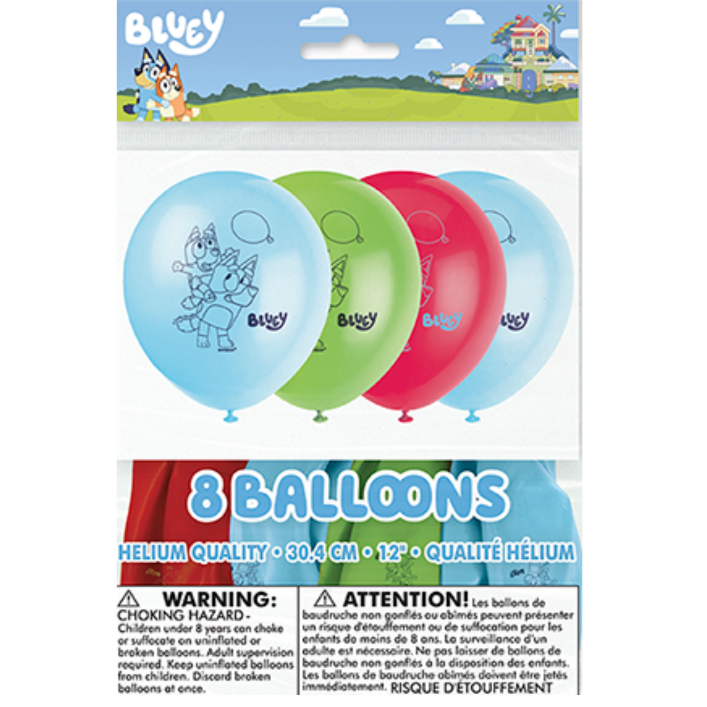 BLUEY 8 BALLOONS LATEX