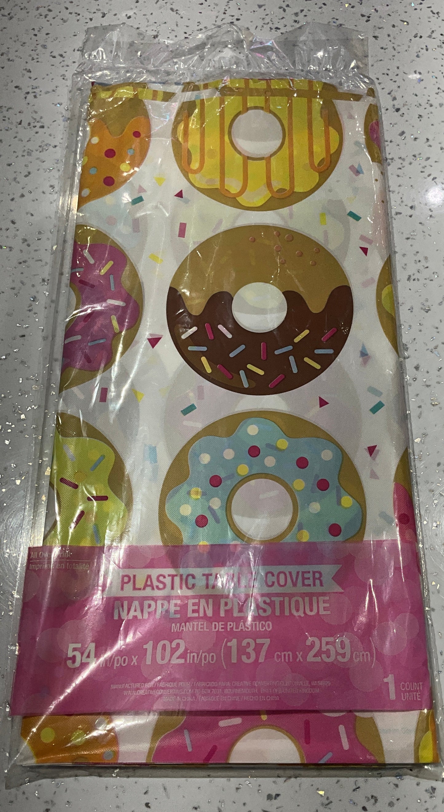 DONUT TIME PLASTIC TABLECOVER