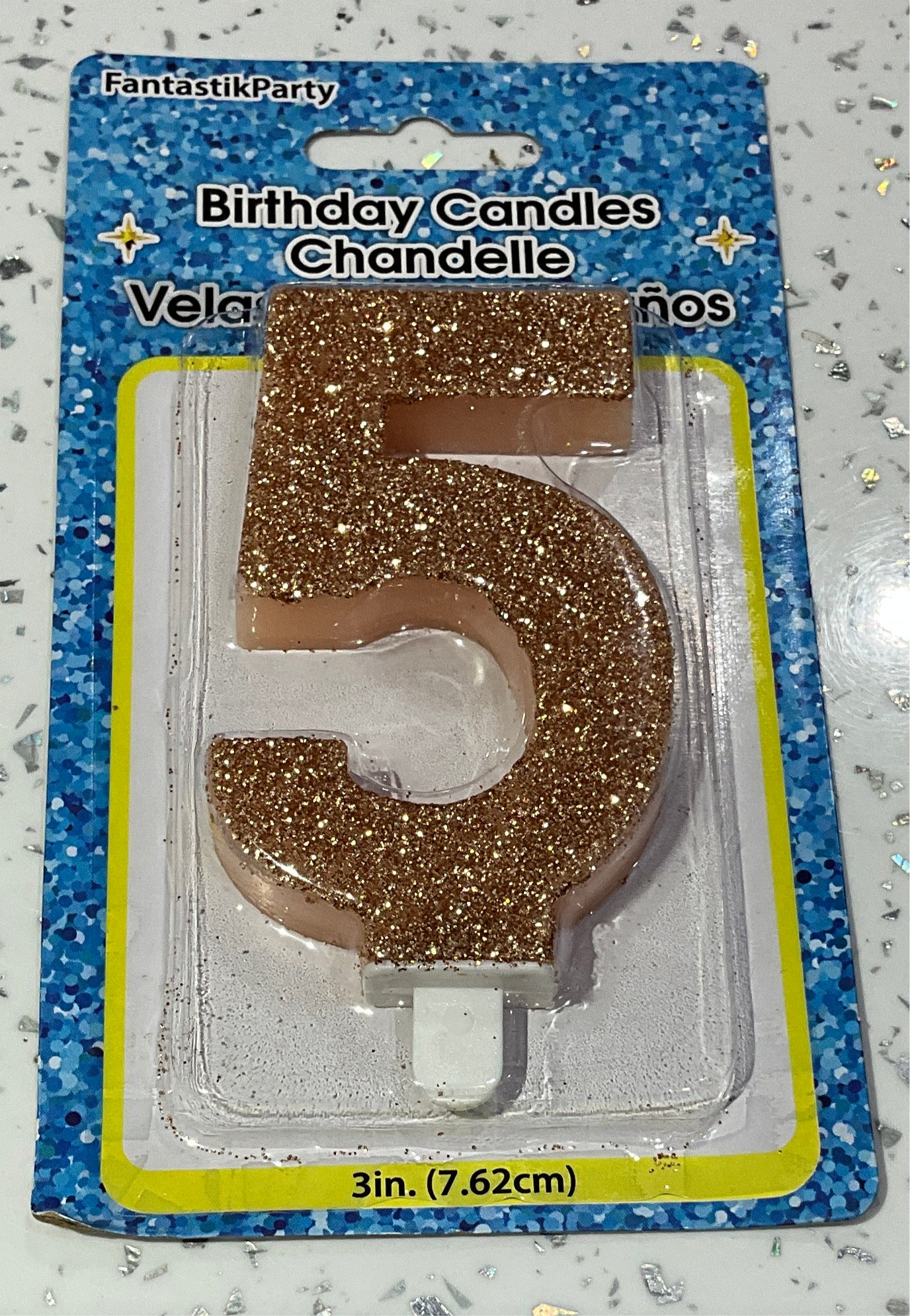BIRTHDAY CANDLES 5 ROSE GOLD