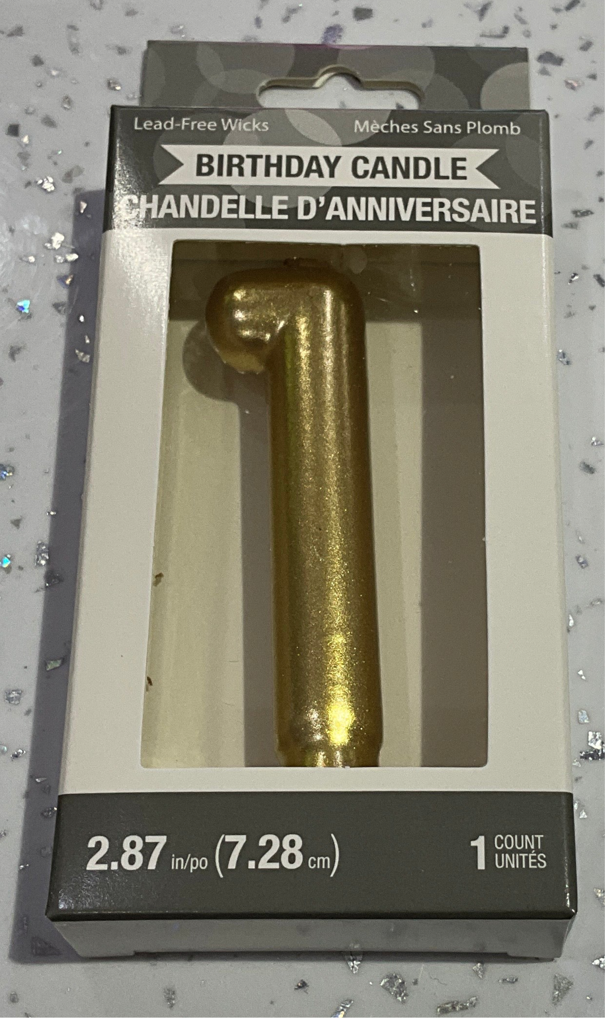BIRTHDAY CANDLE GOLD # 1