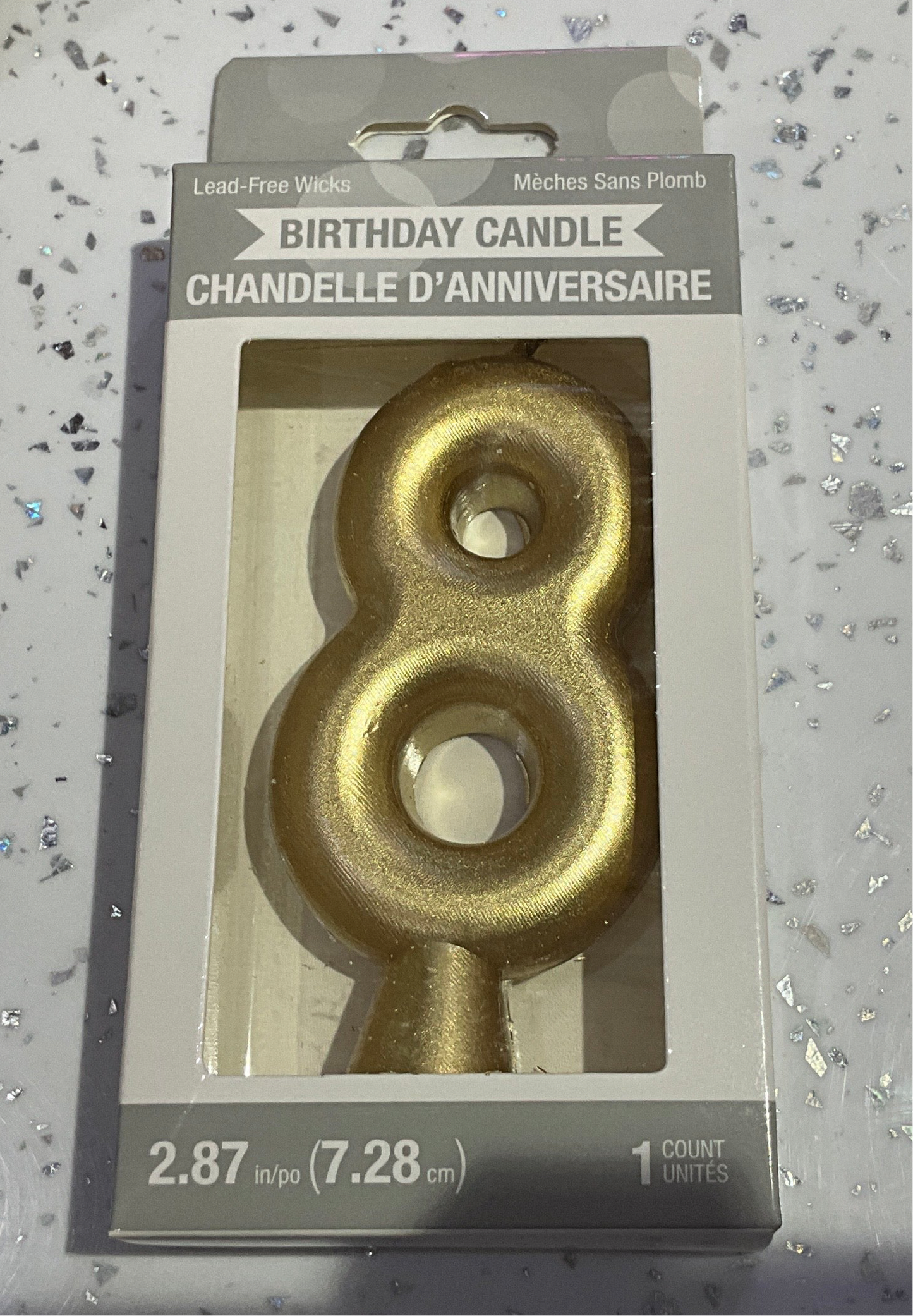 BIRTHDAY CANDLE GOLD #8
