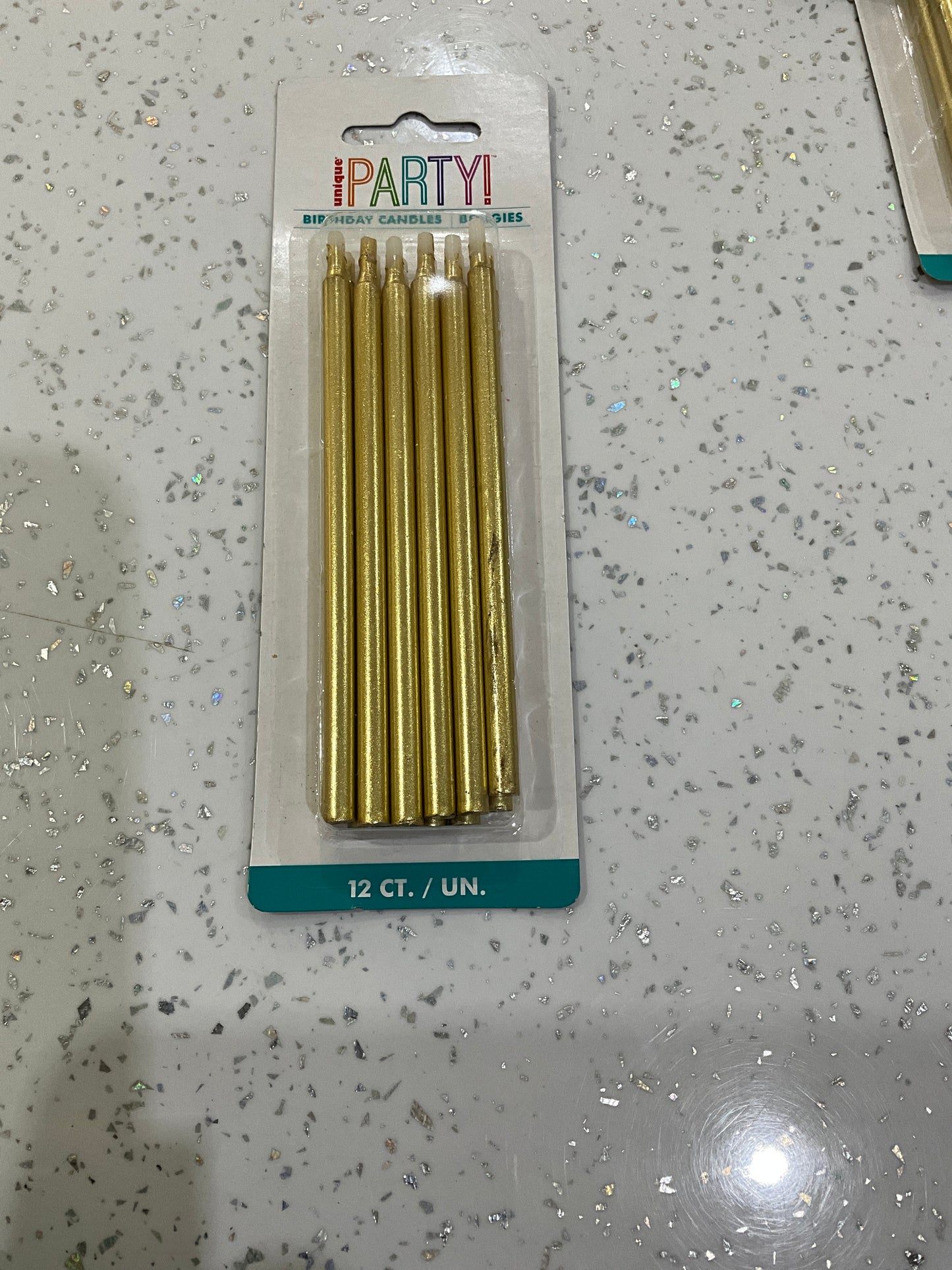 Gold Birthday Candles 12ct