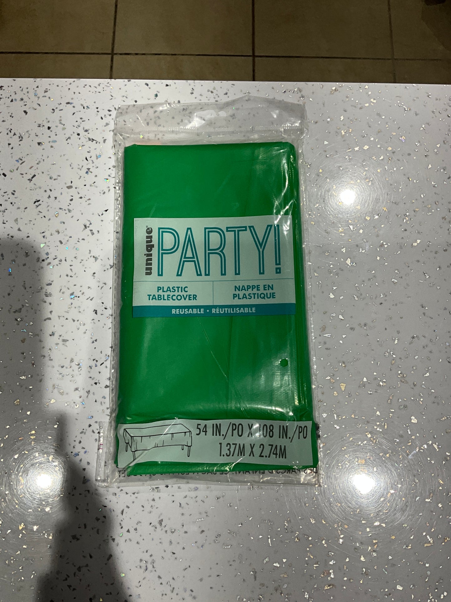 Plastic tablecover emerald green