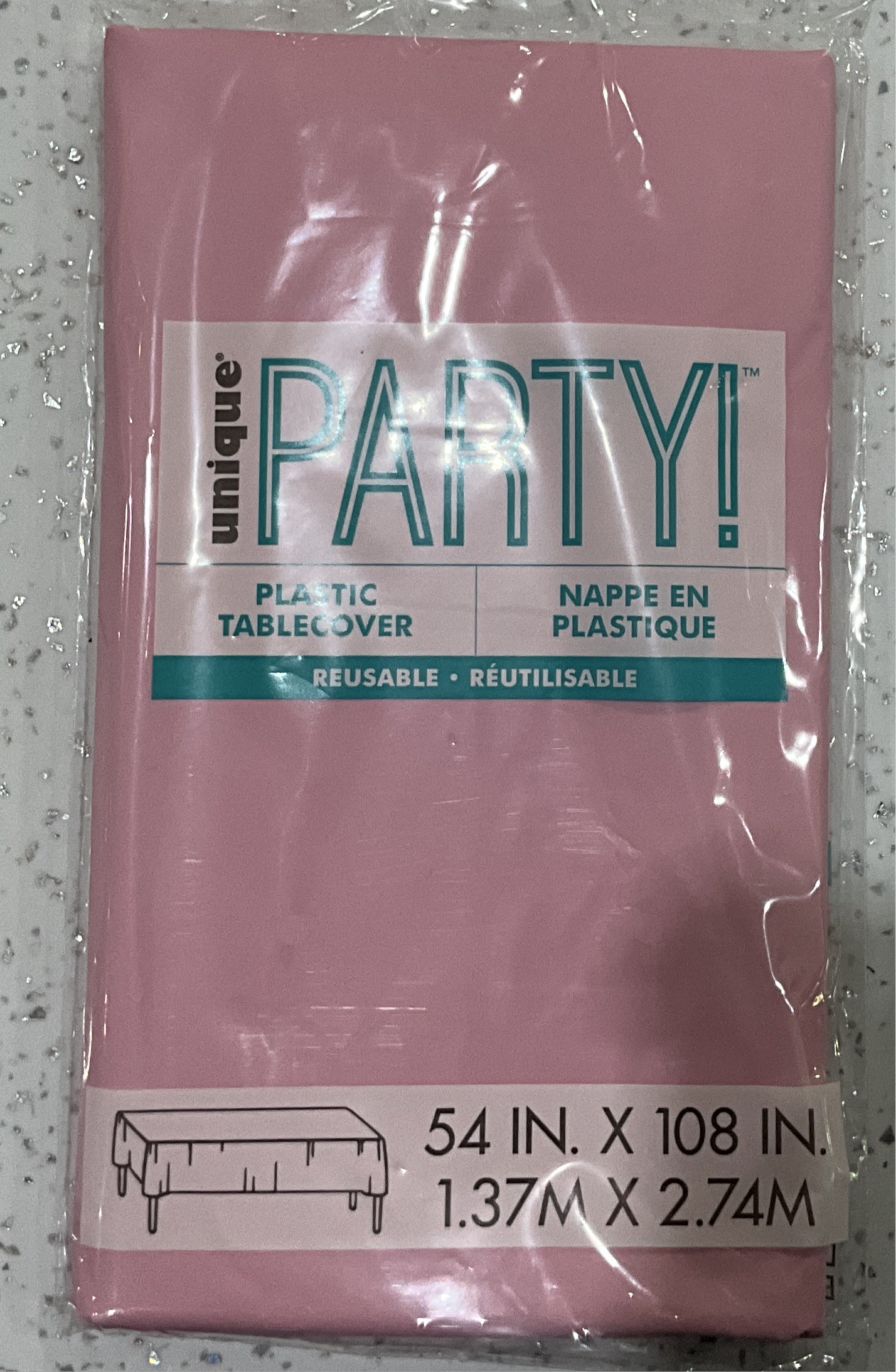 PLASTIC TABLECOVER PINK