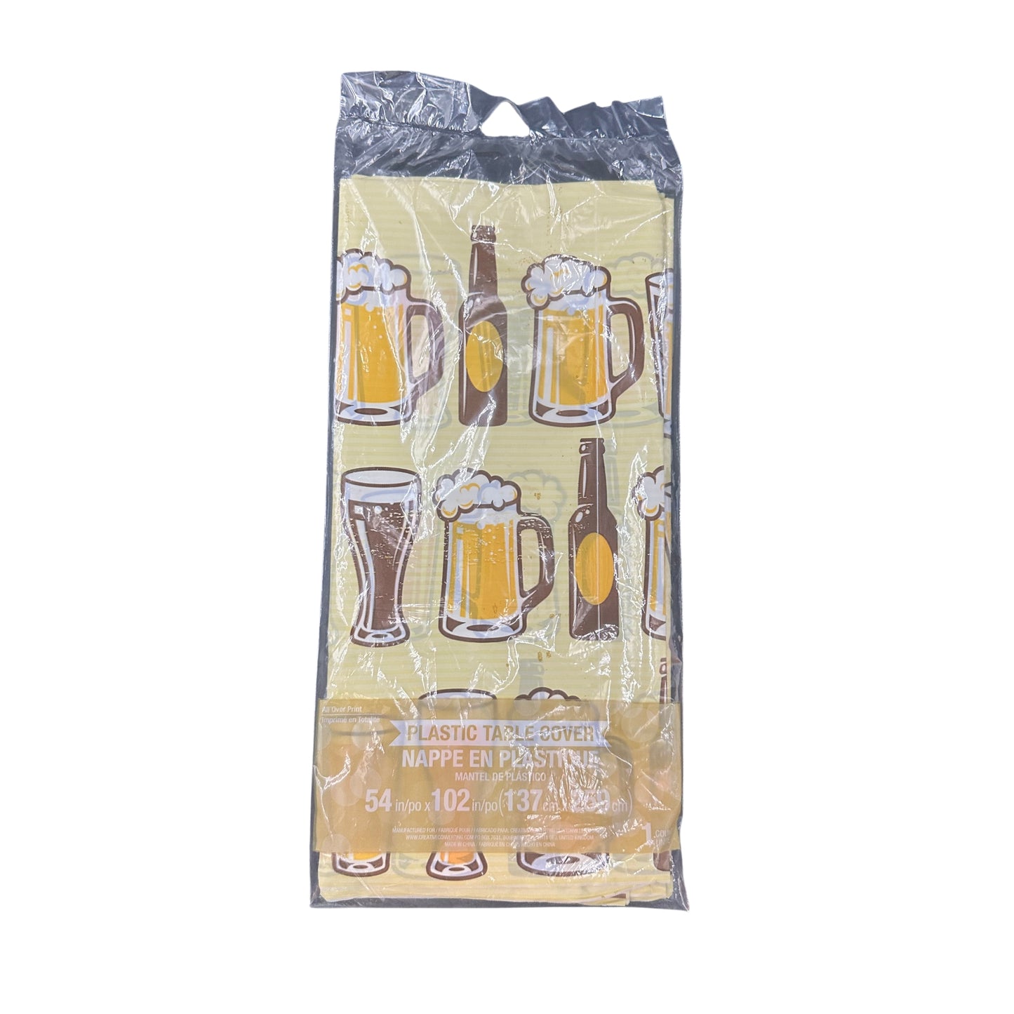 Cheers & Beers Tablecloth, 1 Piece, 54 in x 102 in