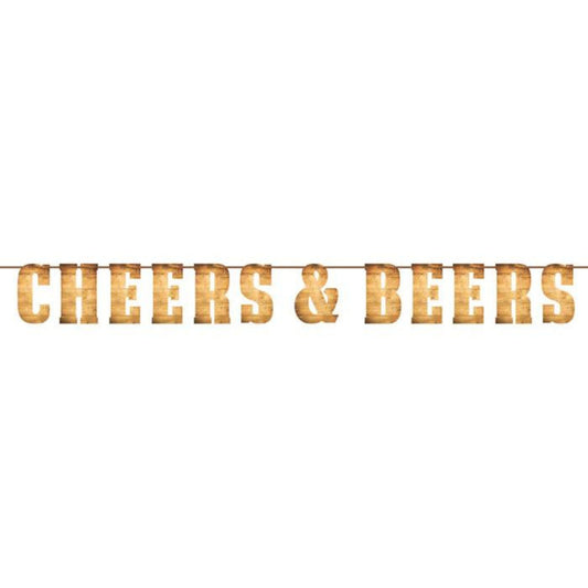Banner de Letras de Cheers & Beers, 1 Pieza, 6.6 ft x 6 in