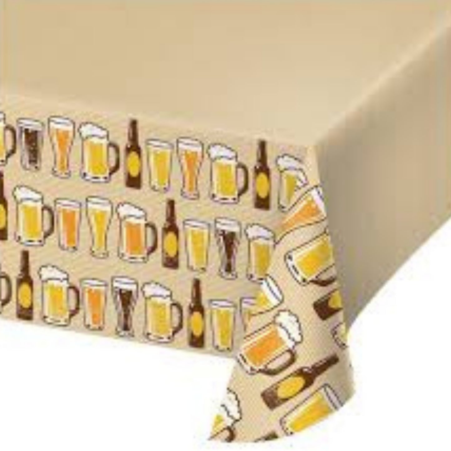 Cheers & Beers Tablecloth, 1 Piece, 54 in x 102 in