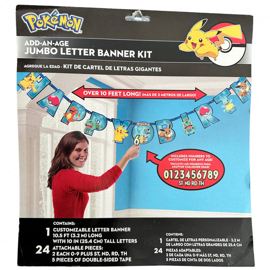 Banner Jumbo de Pokémon Personalizable, 25 Piezas, 10 ft