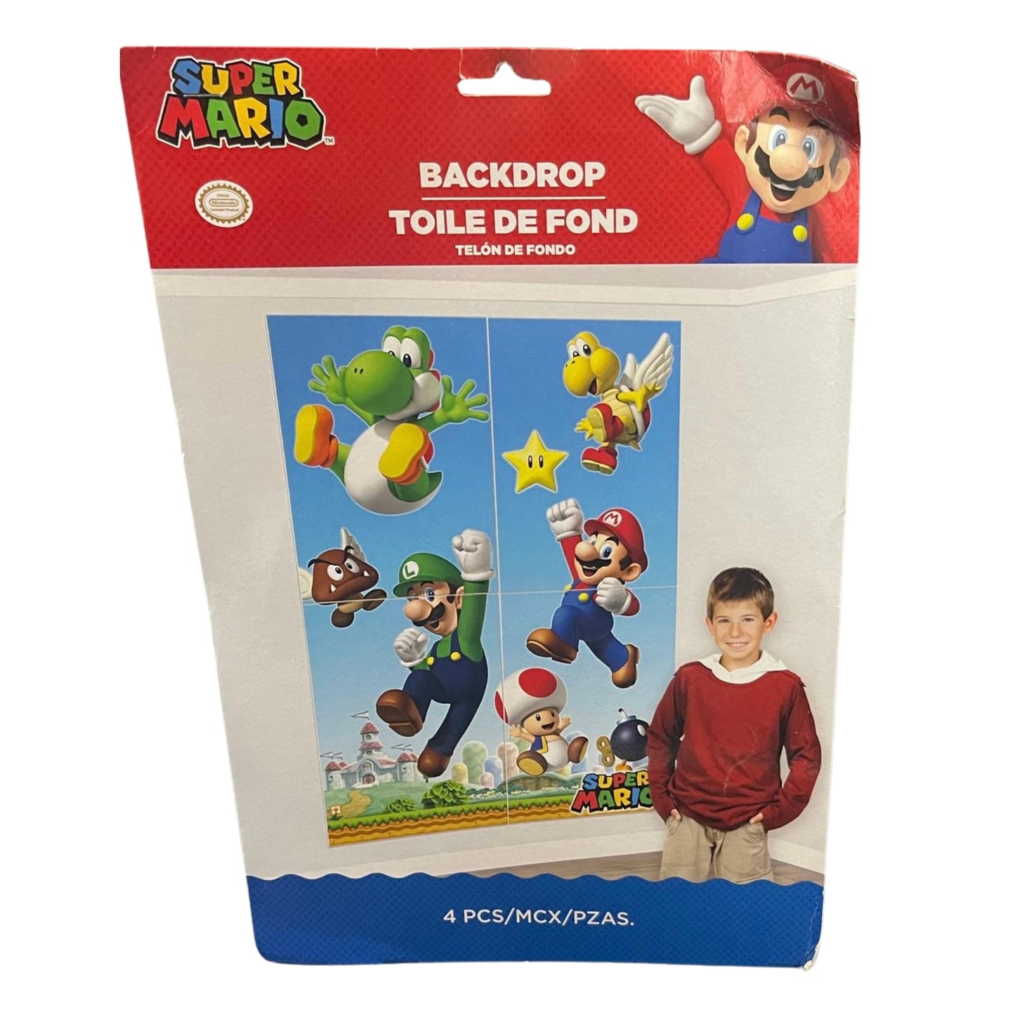 Mario Bros Background, 4 Pieces, 56" x 80.2"