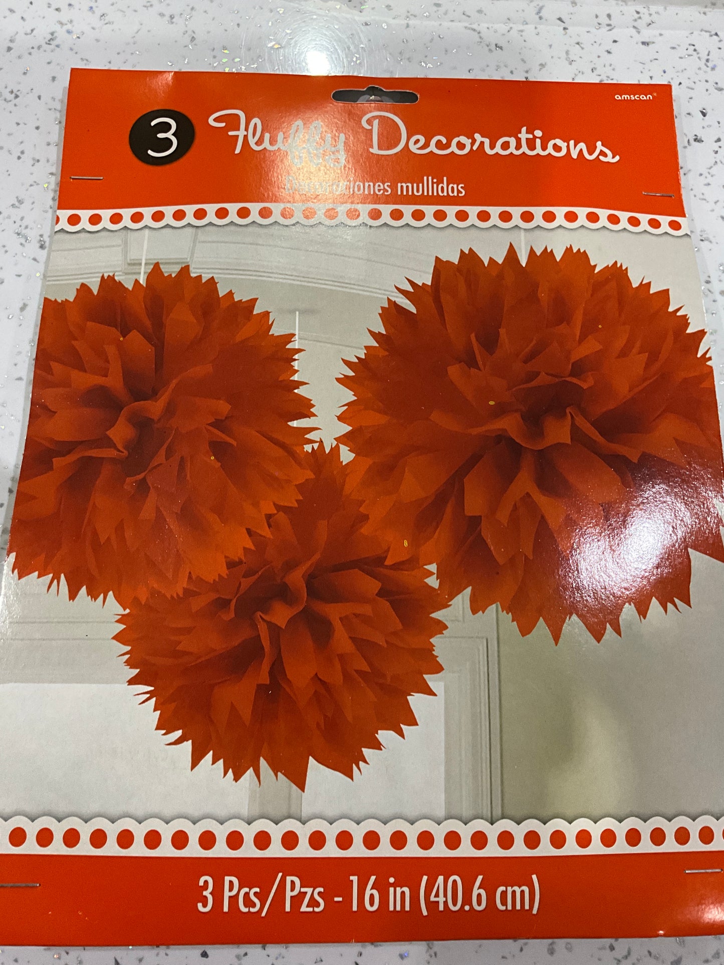 FLUFFY DECORATIONS 3 ORANGE
