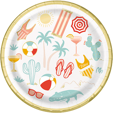 Summer vibes plates 7"