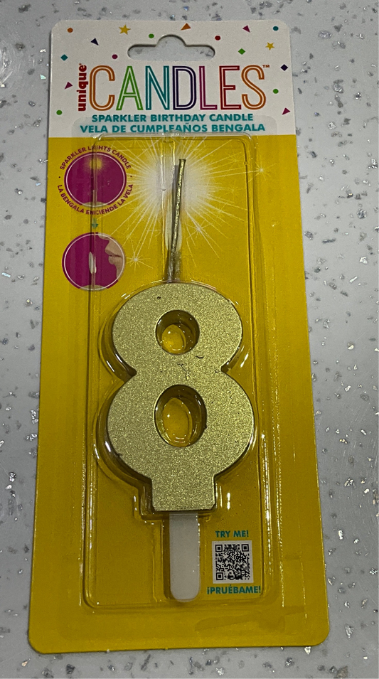 SPARKLER BIRTHDAY CANDLE #8DORADO