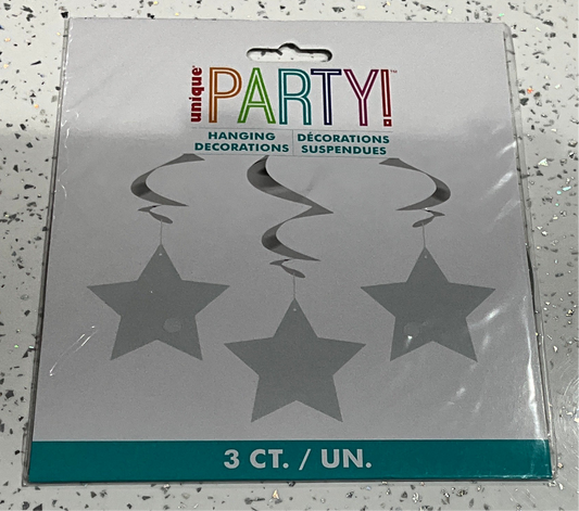 HANGING DECORATIONS STAR SILVER