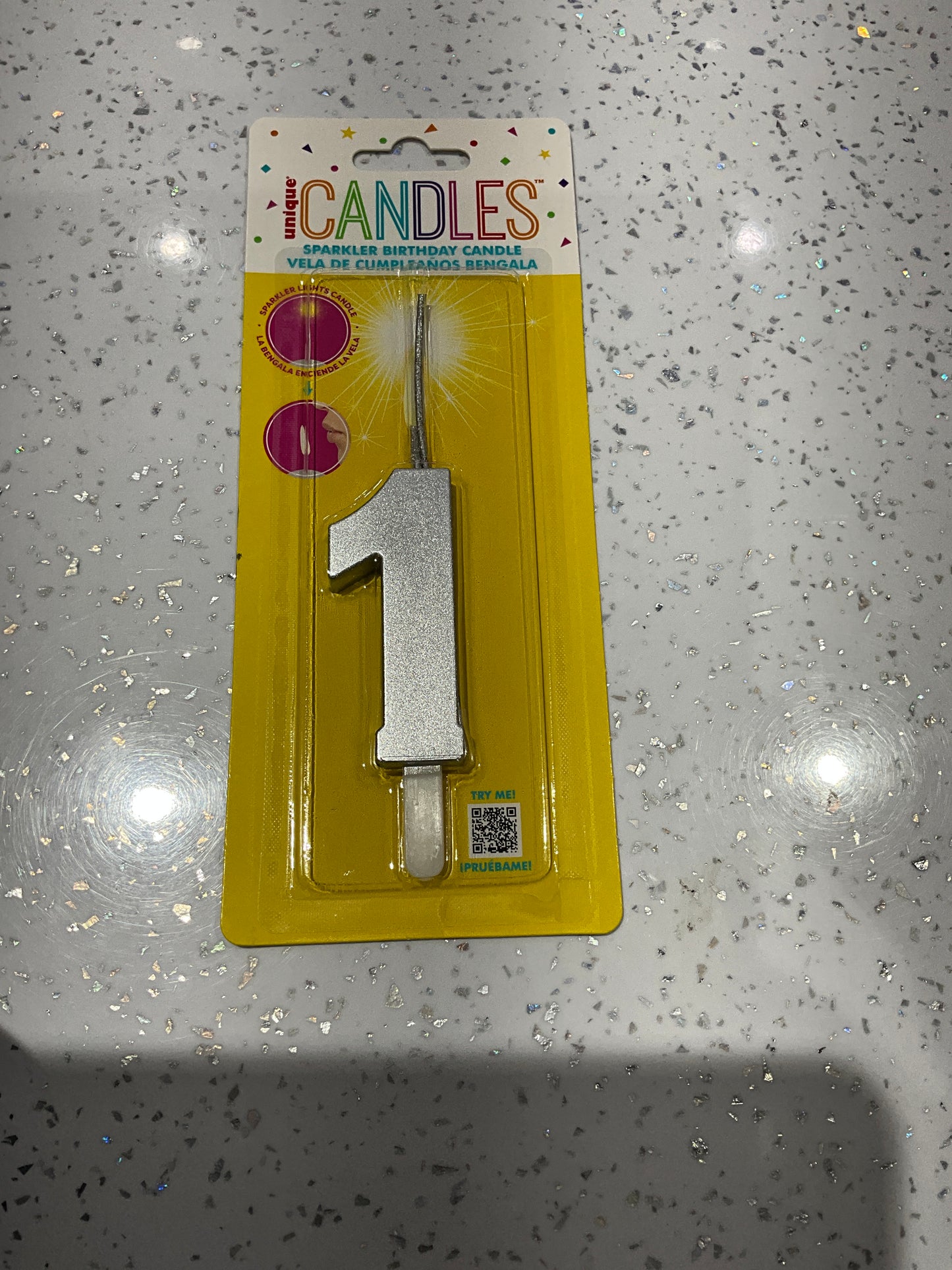 SPARKLER BIRTHDAY #1 SILVER