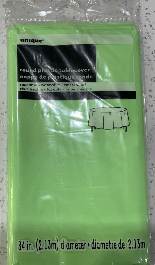 Plastic tablecover round apple green