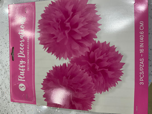 FLUFFY DECORATIONS 3 PINK