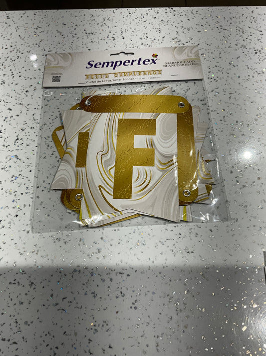 BANNER SEMPERTEX MARMOLEADO BLANCO,DORADO