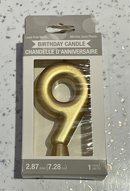 BIRTHDAY CANDLE GOLD #9