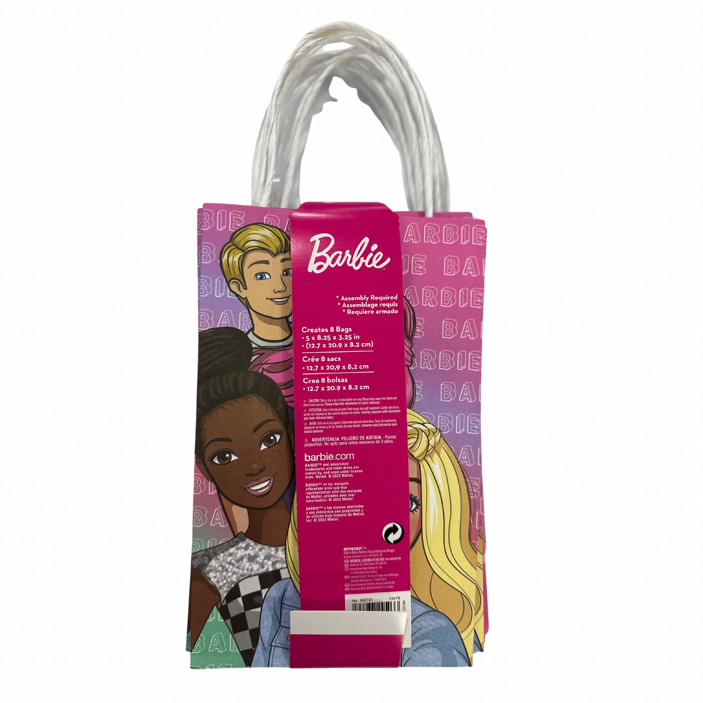 Barbie Dream Kraft Bags, 8 Pieces, 5 in x 8.25 in x 3.25 in