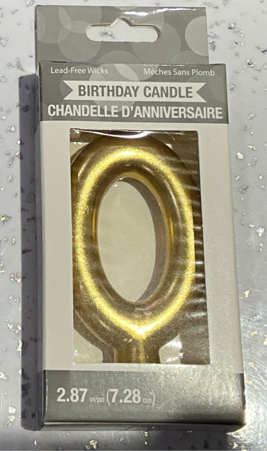 BIRTHDAY CANDLE GOLD # 0