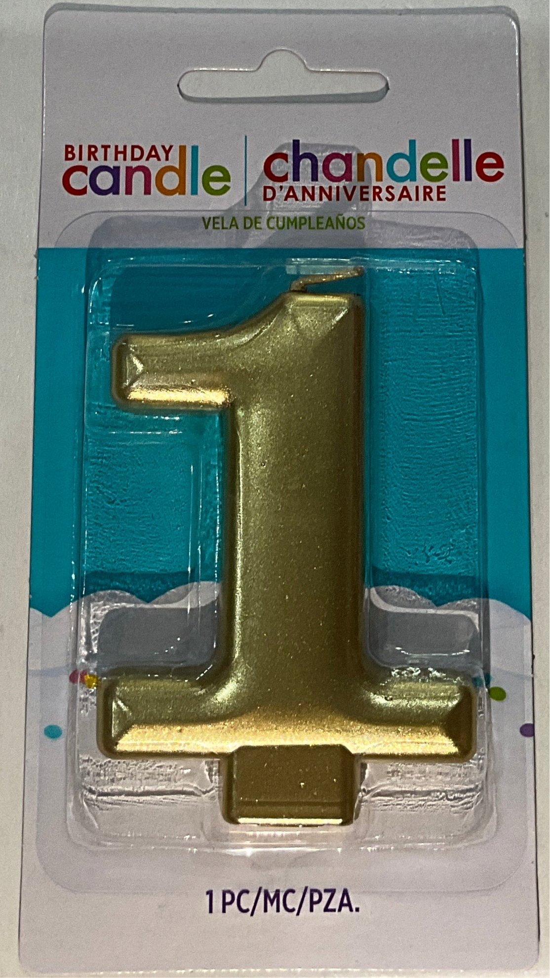 Birthday Candle NUMERO 1 DORADO