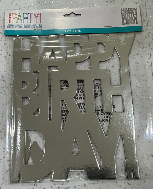 Centerpiece happy birthday plata
