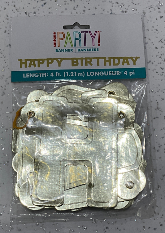 BANNER HAPPY BIRTHDAY GOLD