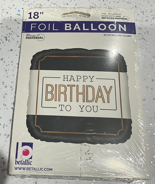 Mylar 18” happy birthday to you