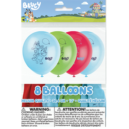 BLUEY 8 BALLOONS LATEX