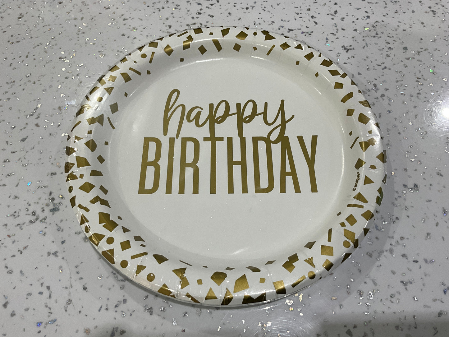 Gold Conffetti birthday plates