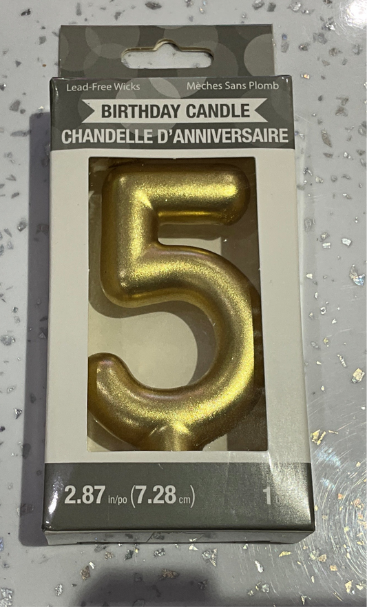 BIRTHDAY CANDLE GOLD #5