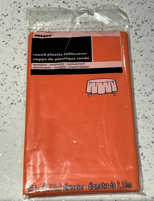 Plastic tablecover Orange round