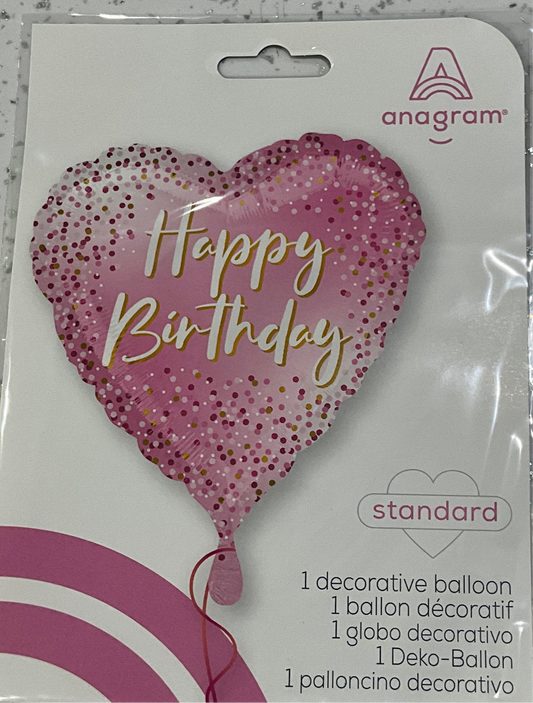 Mylar corazon happy birthday