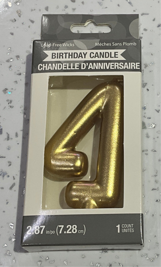 BIRTHDAY CANDLE GOLD #4