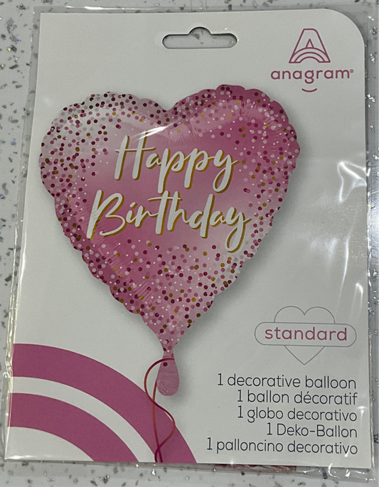 Mylar CORAZON happy birthday