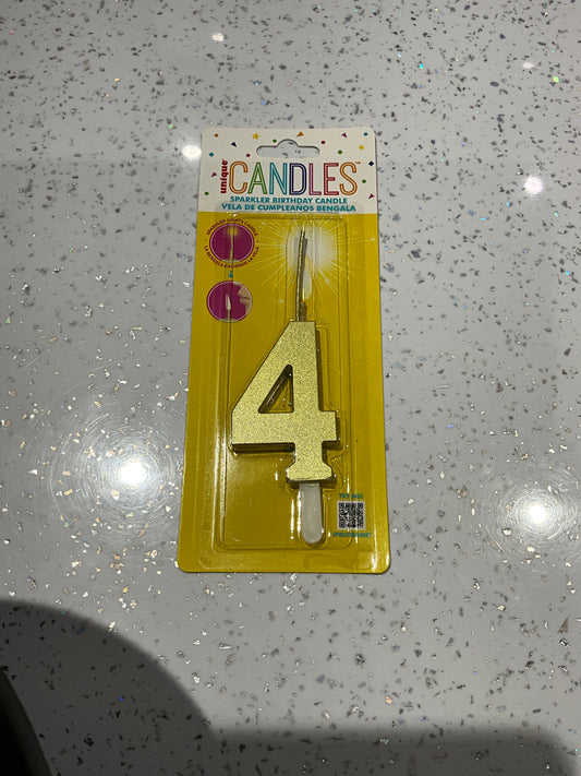 SPARKLER BIRTHDAY #4 GOLD
