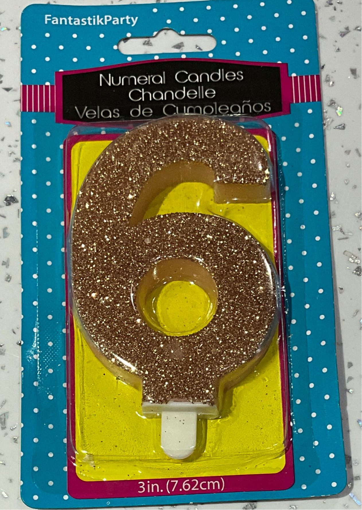 BIRTHDAY CANDLES 6 ROSE GOLD