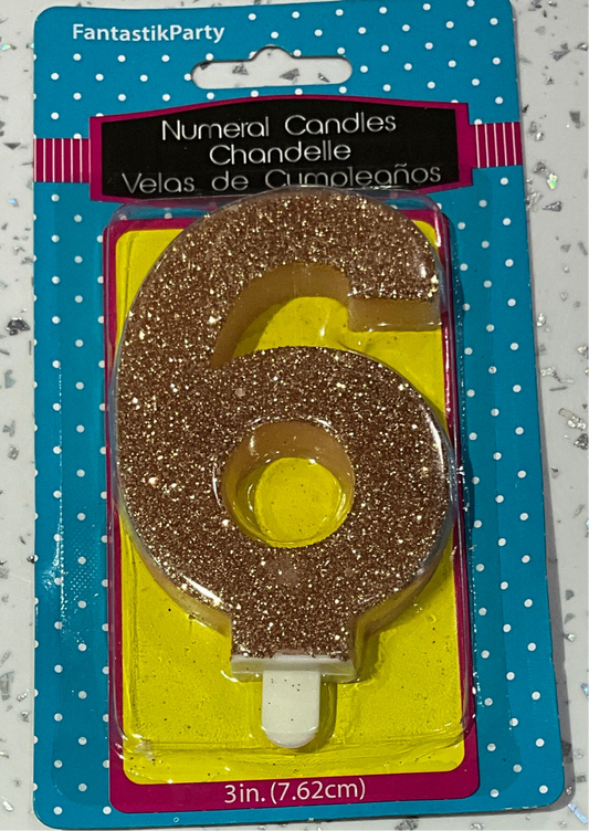 BIRTHDAY CANDLES 6 ROSE GOLD