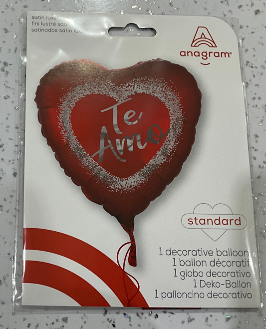 MYLAR 18” CORAZÓN TE AM0