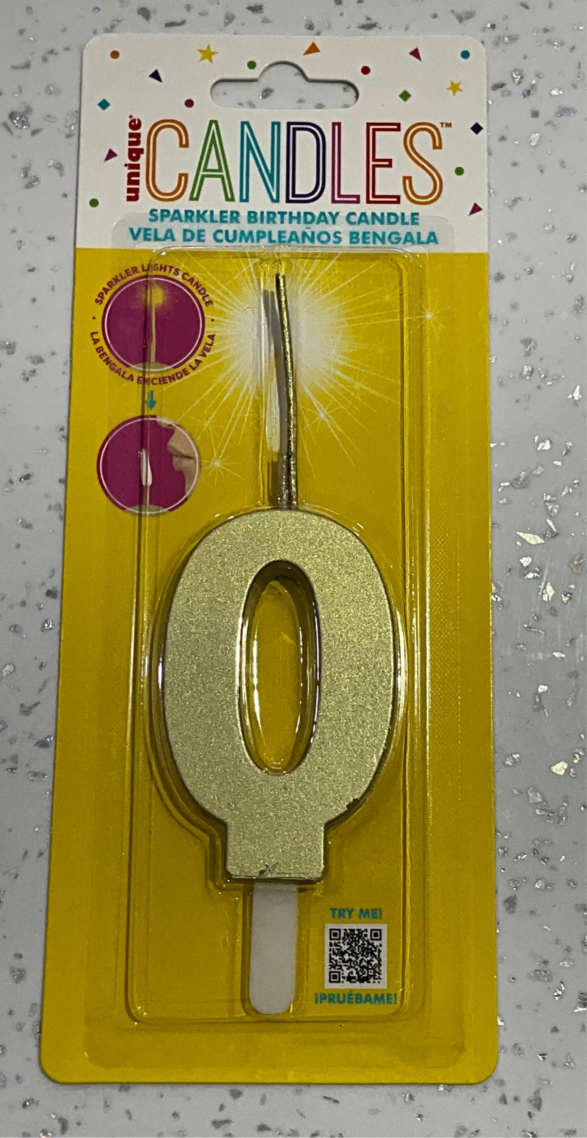 SPARKLER BIRTHDAY CANDLE #0 GOLD