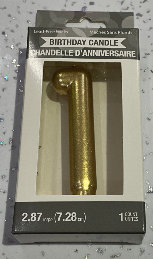 BIRTHDAY CANDLE GOLD # 1