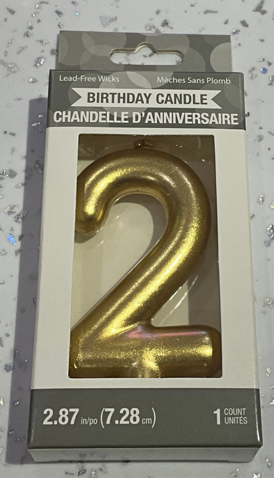 BIRTHDAY CANDLE GOLD #2