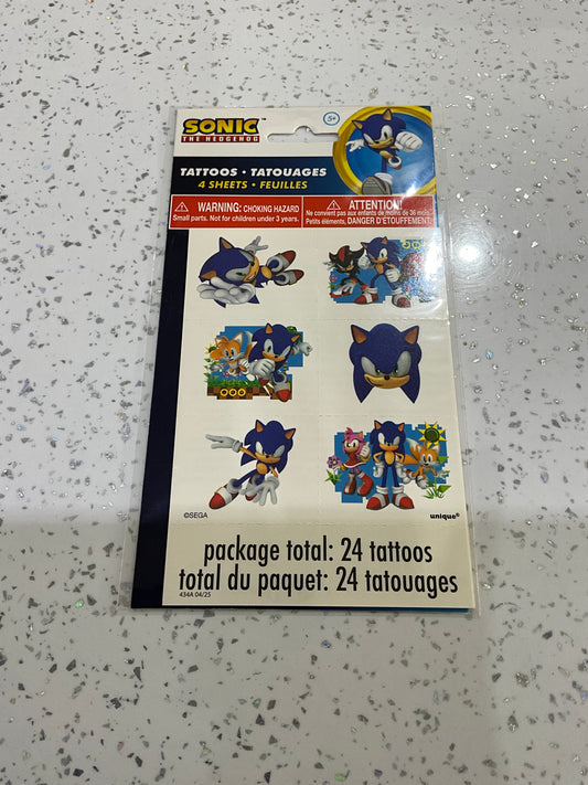 SONIC TATTOOS 4 SHEETS
